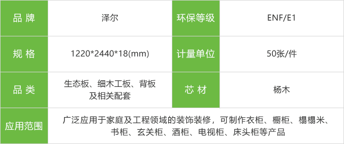 泽尔生态板参数