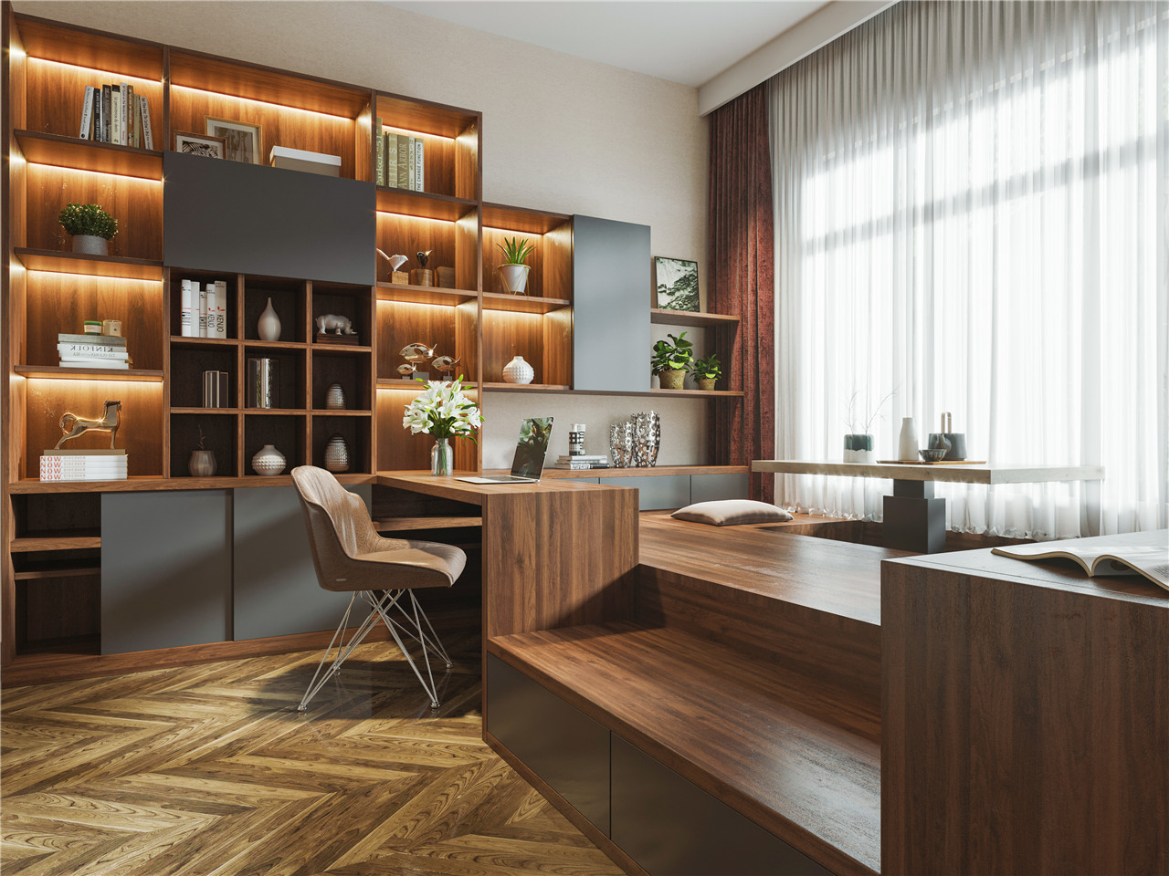 贵妃胡桃生态板-板材全屋定制案例